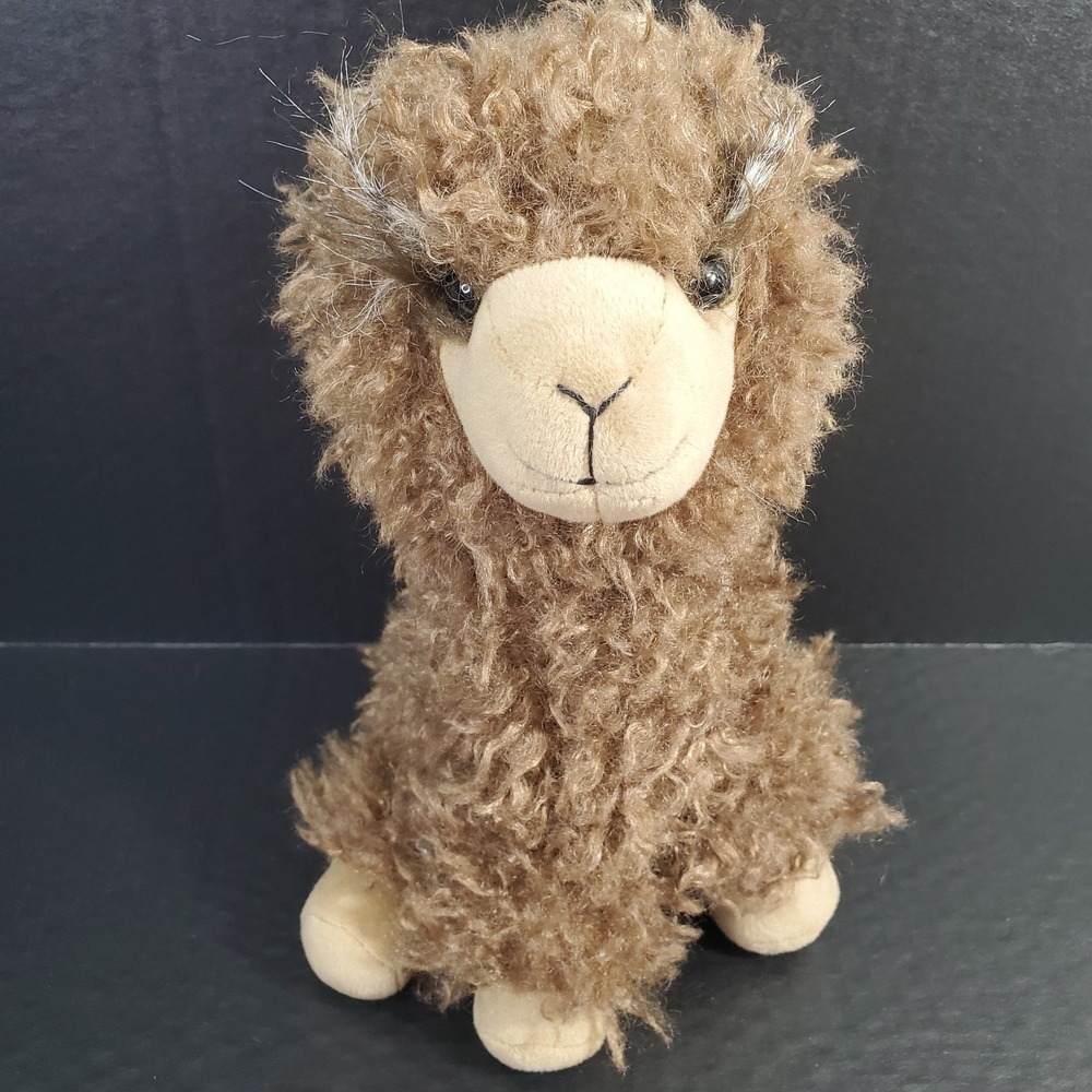 Portland‎ Plush Liam Brown Fuzzy Llama Organic Cotton Stuffed Animal Heart Foot